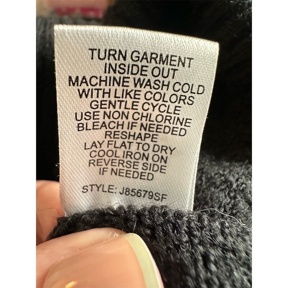 Love Ellie Sweater Womens Size M Black Hooded Pullover Long Sleeve - Picture 5 of 6